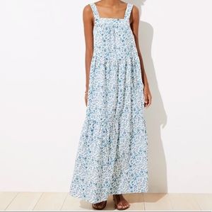Ann Taylor Loft floral tie-back maxi dress